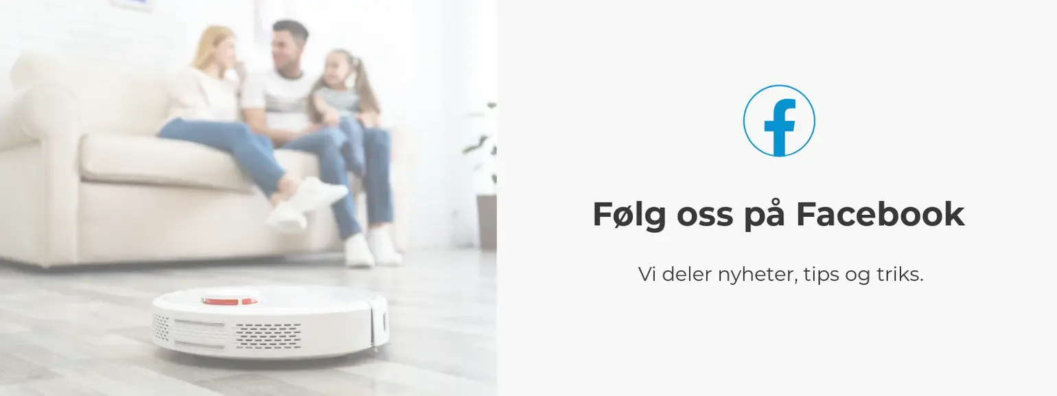 Bilde av en Xiaomi Roborock Støvsuger foran en glad familie